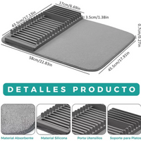 Tapete Escurridor De Loza Absorbente Organizador De Platos