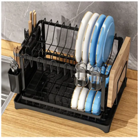 Escurridor De Platos Acero Inoxidable 2 Niveles Con Drenaje