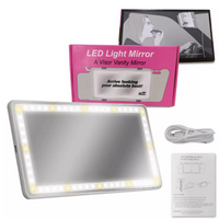 Espejo Luz Led Parasol Para Carro, Tocador Recargable Usb 05