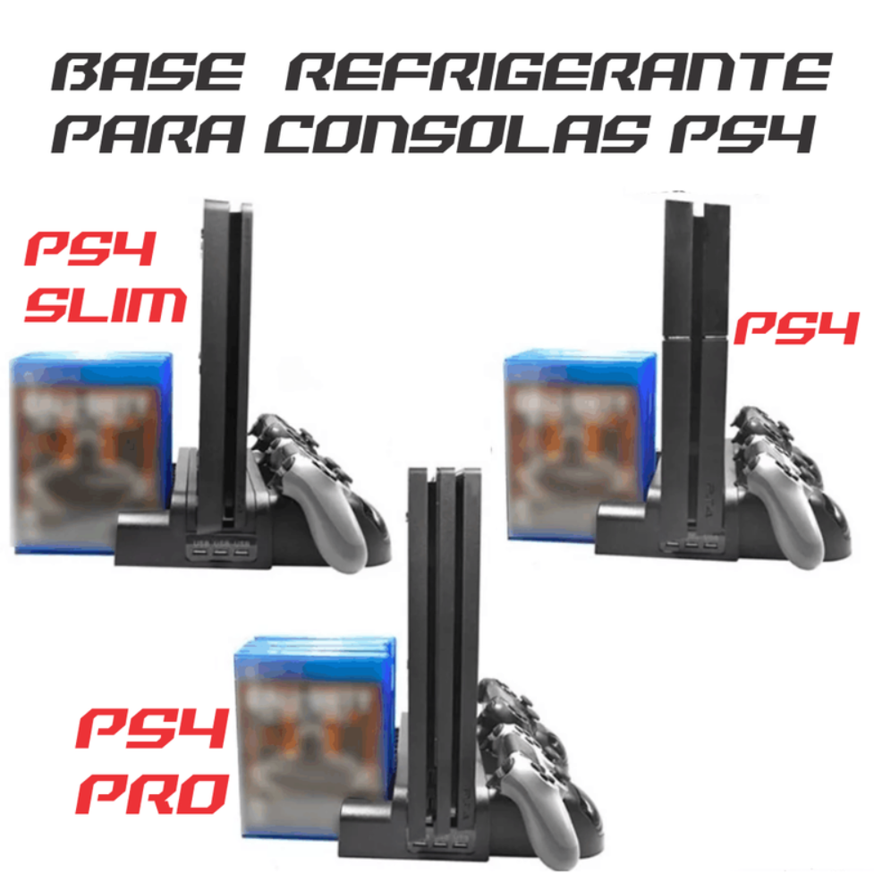 Base Refrigerante Multifuncional Ps4 Pro Slim Porta Juegos