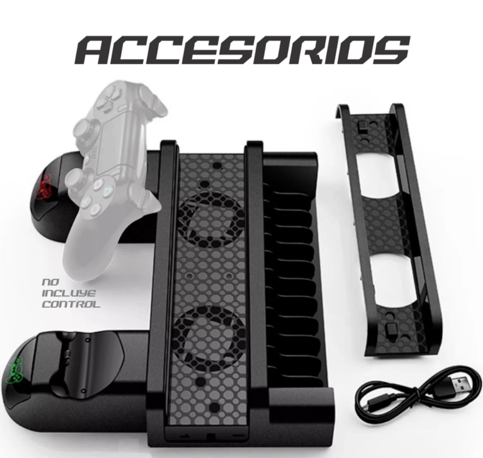 Base Refrigerante Multifuncional Ps4 Pro Slim Porta Juegos