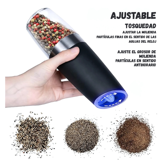 Moledor Triturador X2 Dispensador Eléctrico Especias Luzled