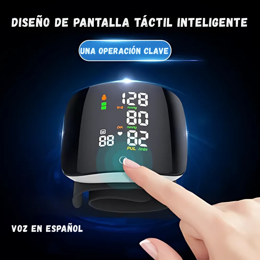 Tensiómetro Digital Recargable Voz Muñeca Presión Arterial