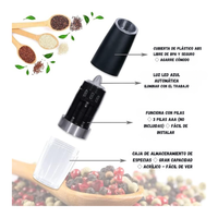 Moledor Triturador Dispensador Automático Sal Pimienta