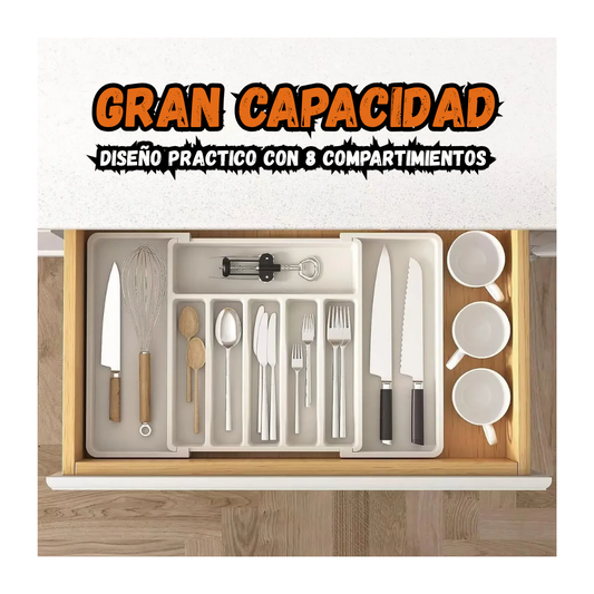 Bandeja Organizadora De Cubiertos y Utensilio De Cocina Expandible