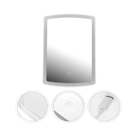 Espejo Cosmetico Led Recargable Con Luz Tactil Tonos Ajustables