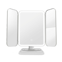 Espejo Maquillaje Led Tri-fold 3 Luces Táctil Profesiona
