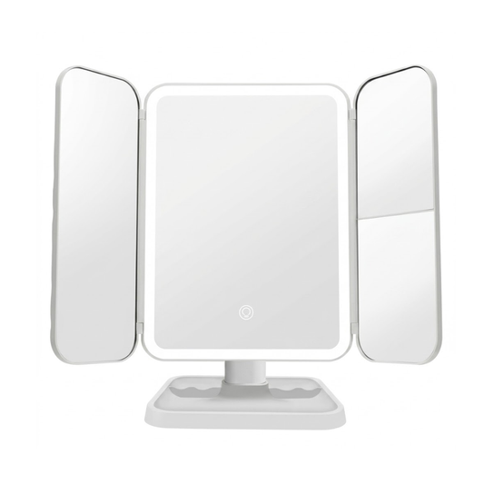 Espejo Maquillaje Led Tri-fold 3 Luces Táctil Profesiona
