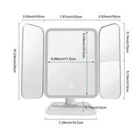 Espejo Maquillaje Led Tri-fold 3 Luces Táctil Profesiona