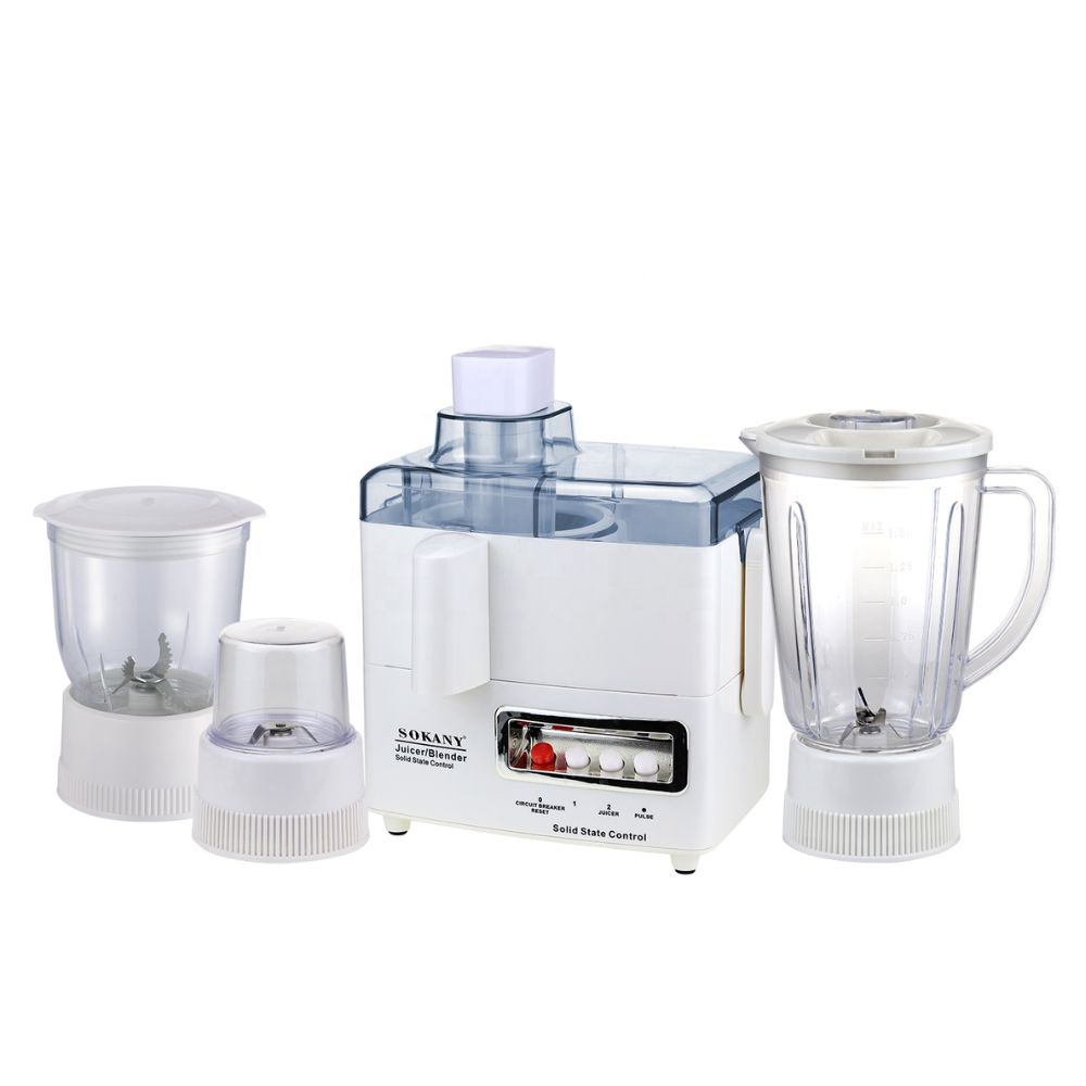 Extractor De Jugos Y Licuadora 4 En 1 Sokany Picatodo Molino Blanco
