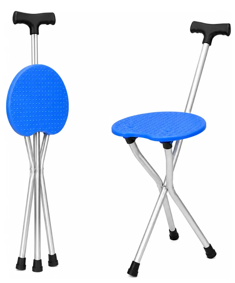 Bastón Con Silla Plegable 2 En 1 Ajustable Antideslizante