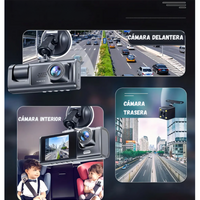 Cámara Carro Dash Cam 1080P Hd 3 Lentes Camara Vehicular Dvr