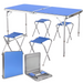 Mesa Plegable Tipo Portafolio Con 4 Sillas Aluminio 1.20m