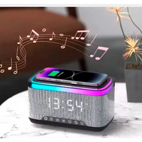 Reloj Despertador Con Carga Inalámbrica Luces Rgb Y Radio Fm