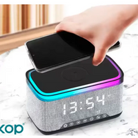 Reloj Despertador Con Carga Inalámbrica Luces Rgb Y Radio Fm