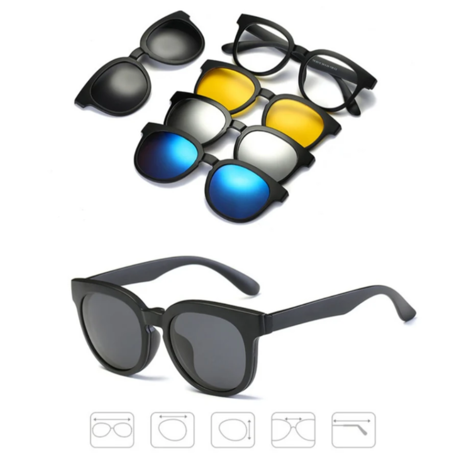 Gafas Magicas De Visión De Sol 3 En 1 Lentes Intercambiables
