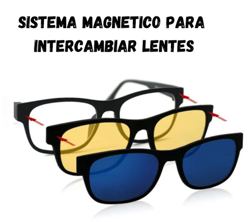 Gafas Magicas De Visión De Sol 3 En 1 Lentes Intercambiables