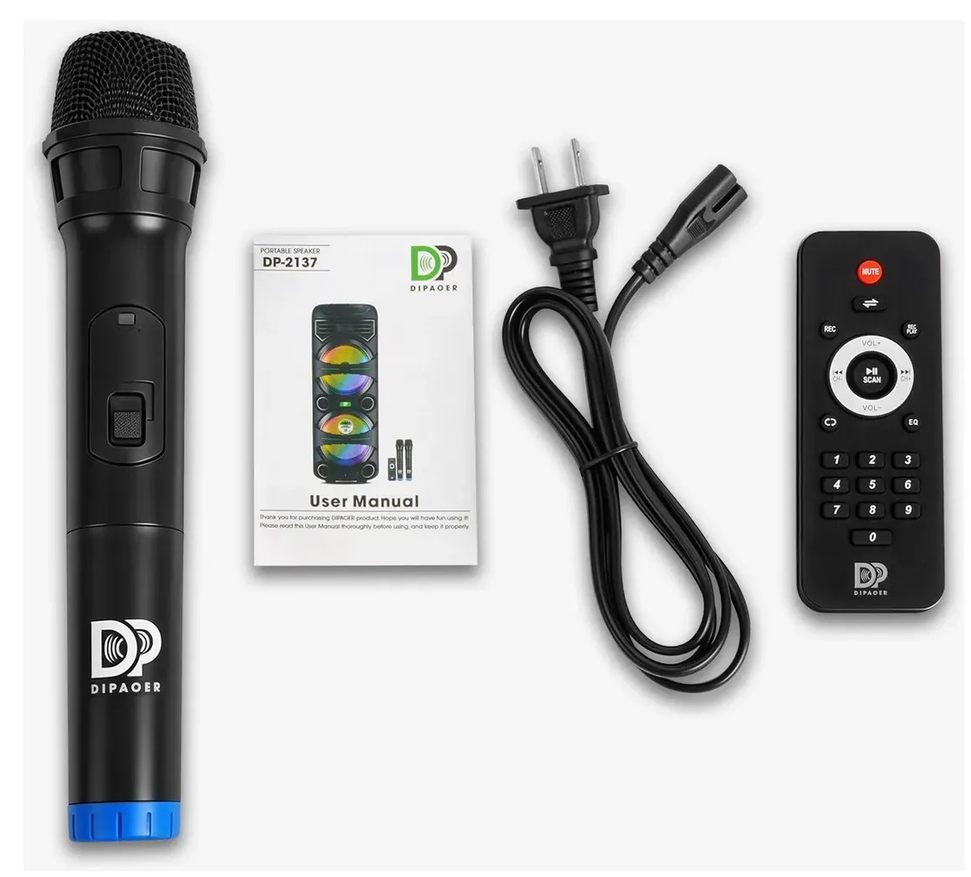 Parlante Bluetooth Dipaoer Dp-2137 Torre 2x12 Con Micrófonos