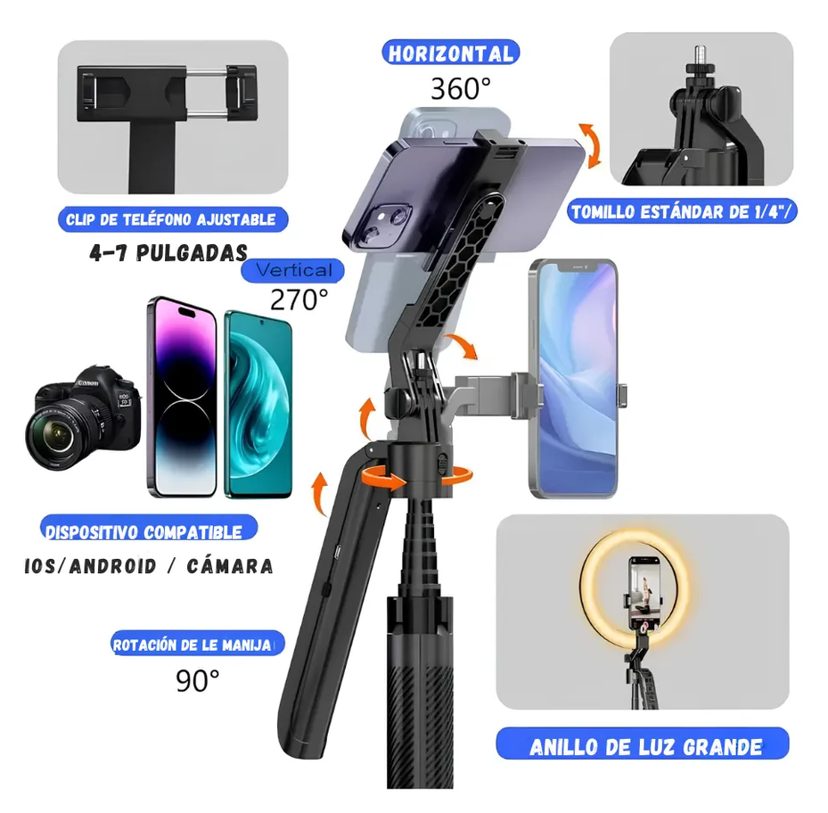 Trípode C12 IA Inteligente con Seguimiento Automático 360°