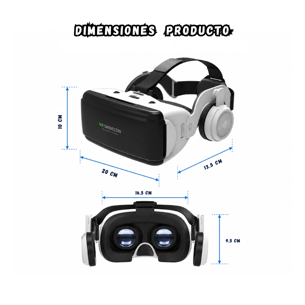 Gafas De Realidad Virtual Video Juegos 3D 360° Audífonos Integrados
