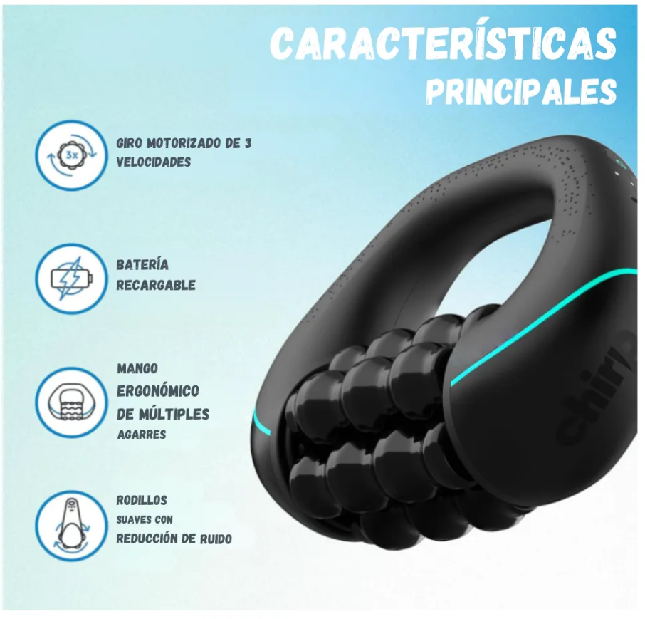 Masajeador Corporal Muscular Portatil Antiestres Rodillos