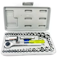 Juego Completo Copas Socket- 40pcs Herramientas 1/4 Y 3/8