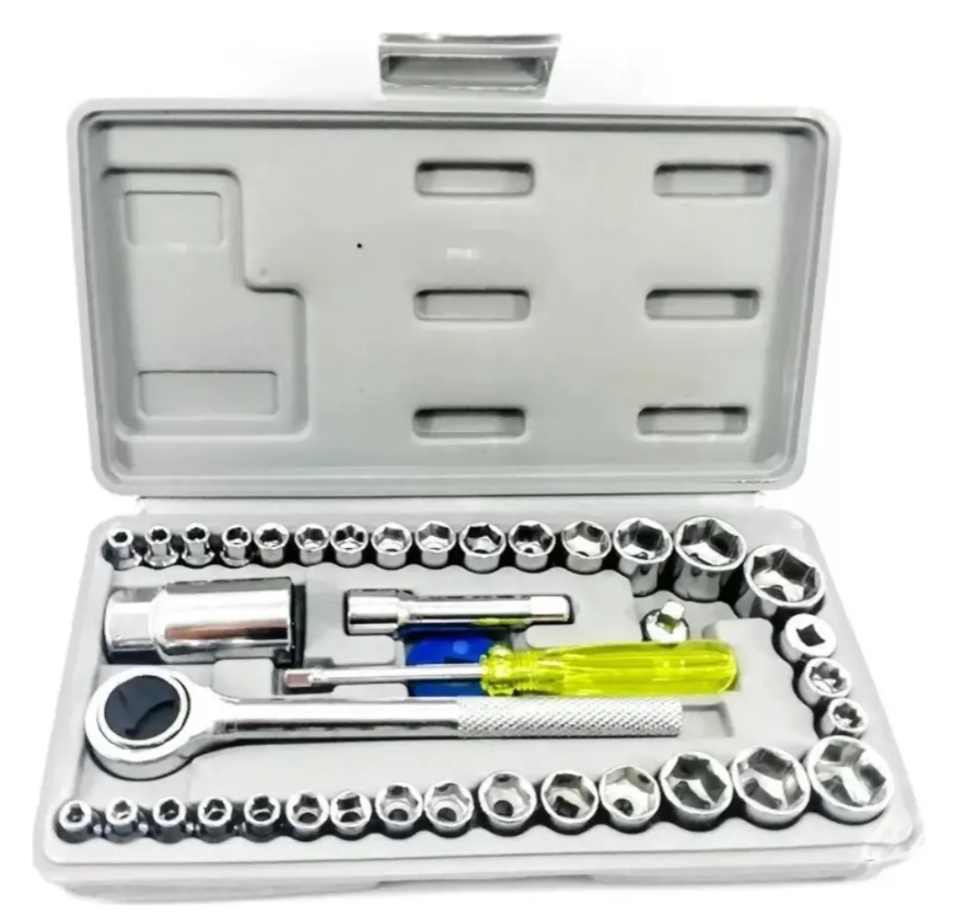 Juego Completo Copas Socket- 40pcs Herramientas 1/4 Y 3/8