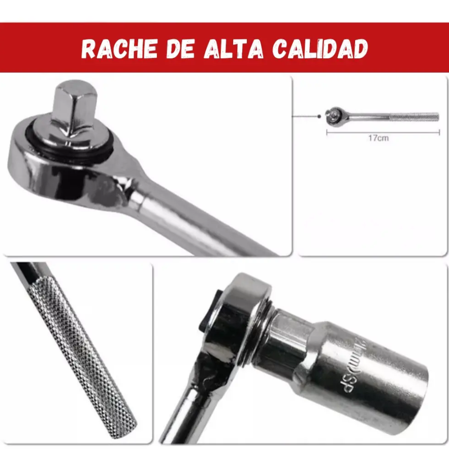 Juego Completo Copas Socket- 40pcs Herramientas 1/4 Y 3/8