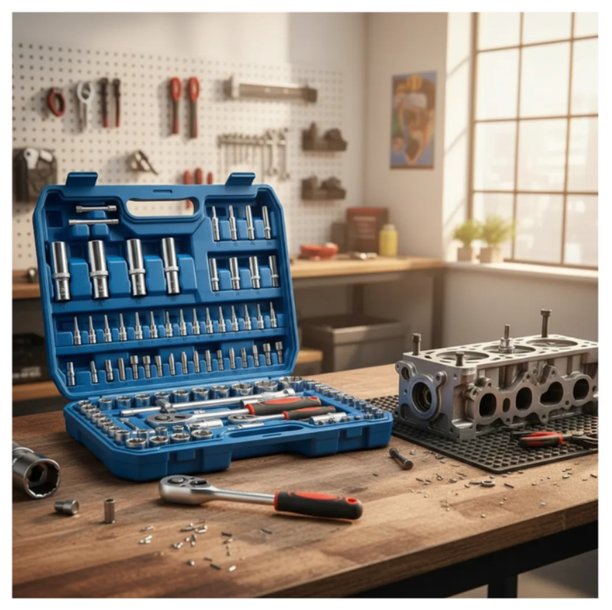 Kit Herramientas 108 Pzs Completo Dados Llaves y Accesorios Portatil