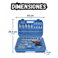 Kit Herramientas 108 Pzs Completo Dados Llaves y Accesorios Portatil