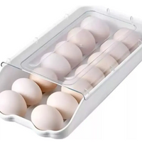 Organizador De Huevos De Plástico Deslizante Nevera Con Tapa