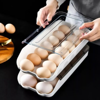 Organizador De Huevos De Plástico Deslizante Nevera Con Tapa