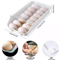 Organizador De Huevos De Plástico Deslizante Nevera Con Tapa