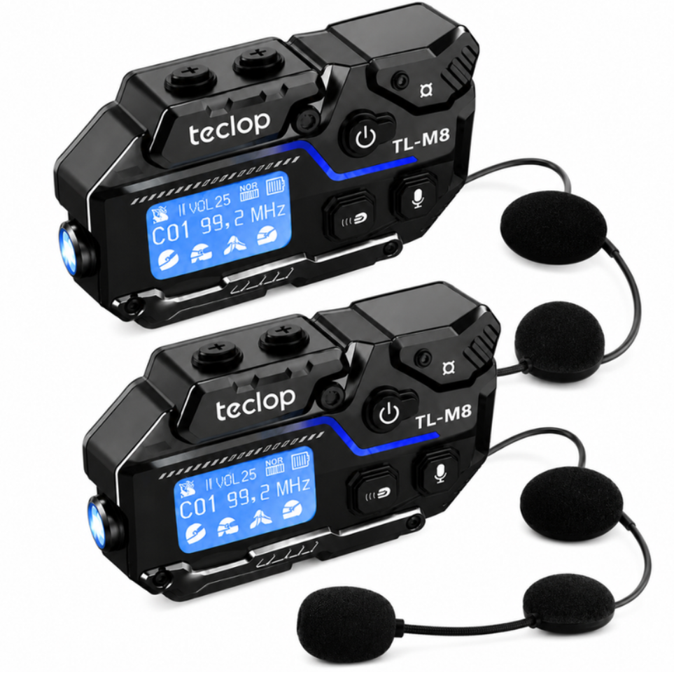 Combo Intercomunicador RGB Bluetooth M8 Radio FM Recargable