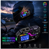 Combo Intercomunicador RGB Bluetooth M8 Radio FM Recargable