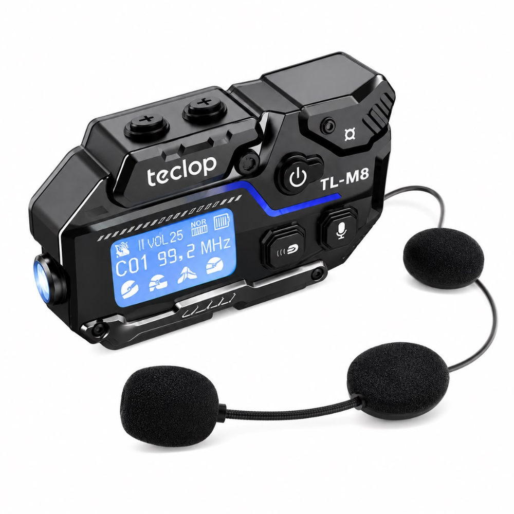 Intercomunicador RGB Bluetooth M8 Radio FM Recargable Casco