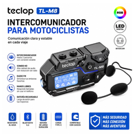 Intercomunicador RGB Bluetooth M8 Radio FM Recargable Casco