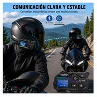 Intercomunicador RGB Bluetooth M8 Radio FM Recargable Casco