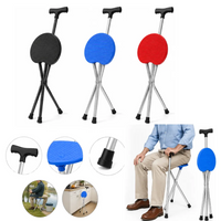 Bastón Con Silla Plegable 2 En 1 Ajustable Antideslizante