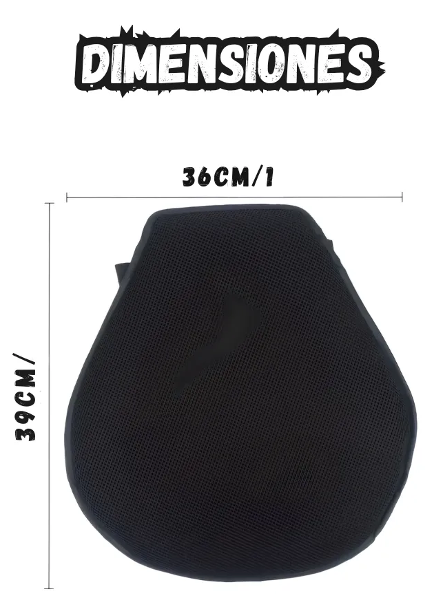 Cojin Tipo Canal De Silicona Con Protector Antideslizante Para Moto