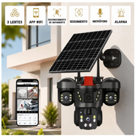 Cámara De Seguridad Wifi 3 Lentes Ptz Con Panel Solar Ql21