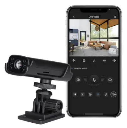 Camara Discreta W03 Vigilancia Interior Hd Vision Nocturna Negro