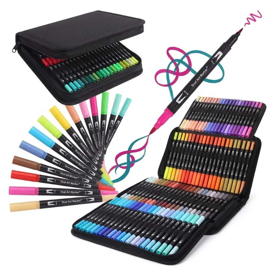 Kit 120 Plumones Profesionales Dual Brush Arte Y Diseño