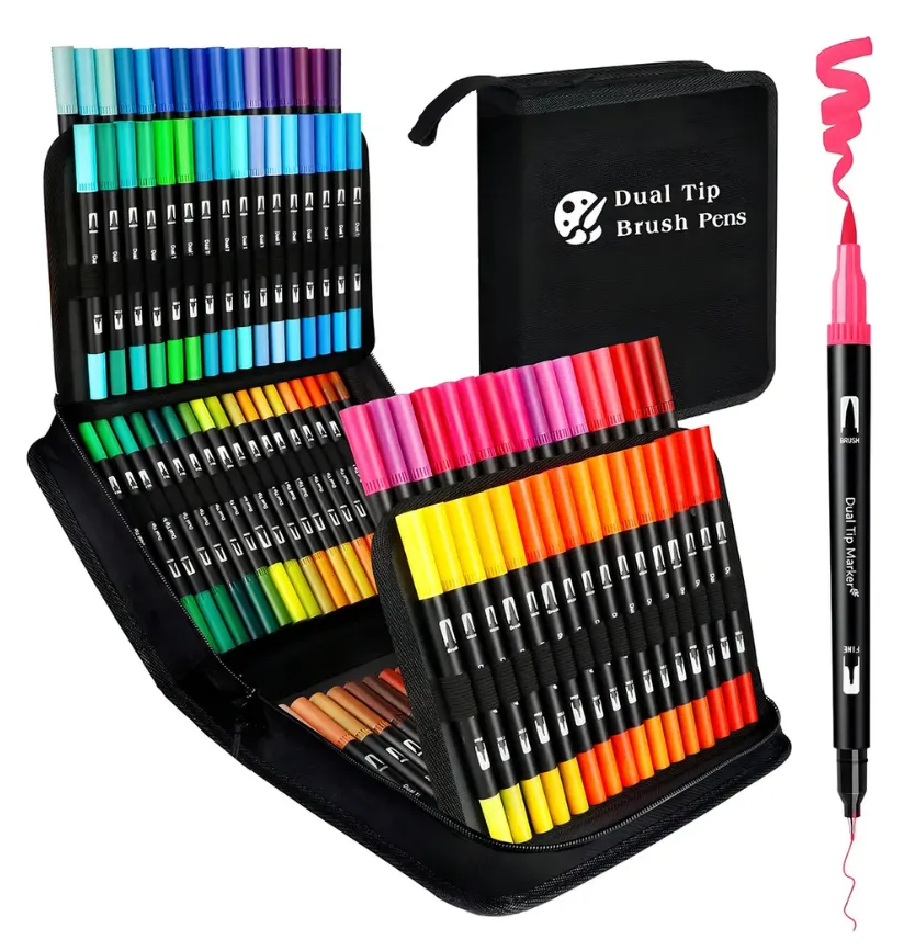 Kit 120 Plumones Profesionales Dual Brush Arte Y Diseño