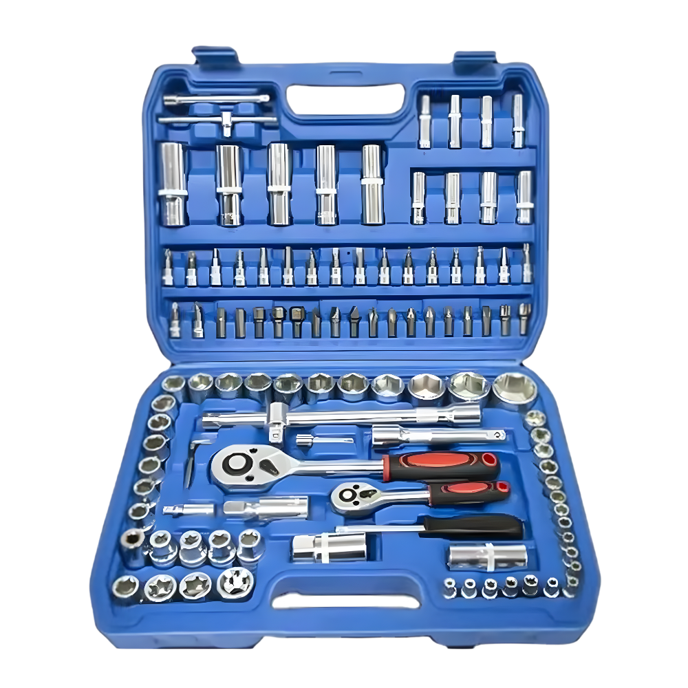 Kit Herramientas 180 Pzs Completo Dados Llaves y Accesorios Portatil