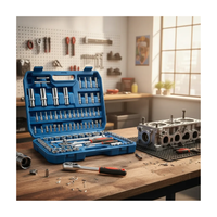 Kit Herramientas 180 Pzs Completo Dados Llaves y Accesorios Portatil