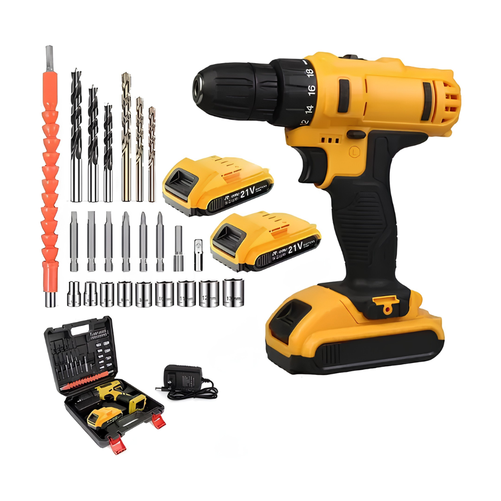 Kit Taladro Inalambrico Doble Bateria Recargable 48v Mas Accesorios
