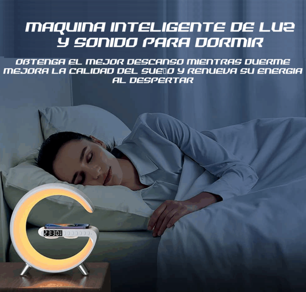 Lampara De Noche Inteligente Luz Led Rgb Bluetooth Carga Qi