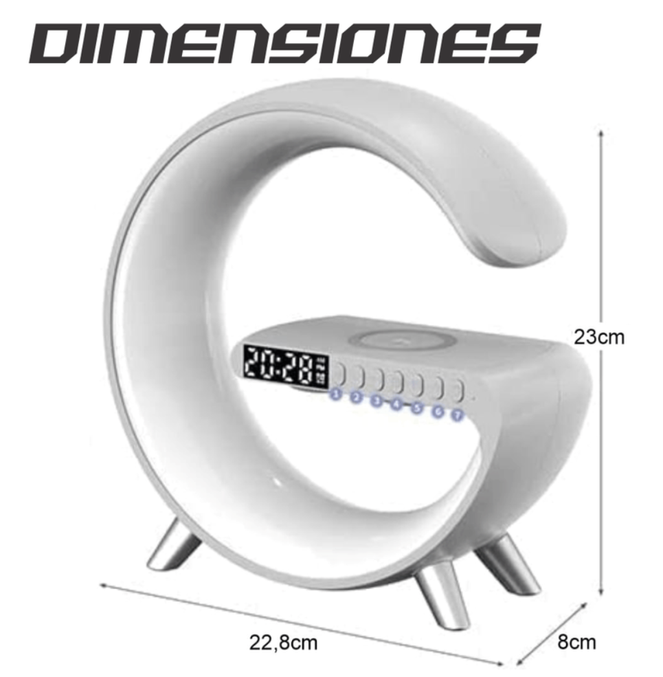 Lampara De Noche Inteligente Luz Led Rgb Bluetooth Carga Qi