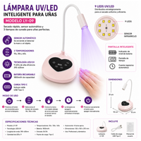 Lámpara UV LED para Uñas Recargable Sensor LY-09 Inteligente